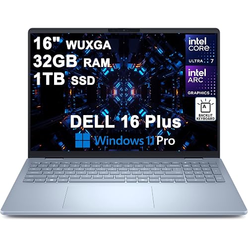 Dell 16 Plus Laptop 16" WUXGA Touchscreen Intel 8-core Ultra 7 258V (Up to 47 Tops) 32GB RAM 1TB SSD Intel Arc 140V Backlit Wi-Fi7 Thunderbolt for Creator Designer Business Professional Win11Pro
