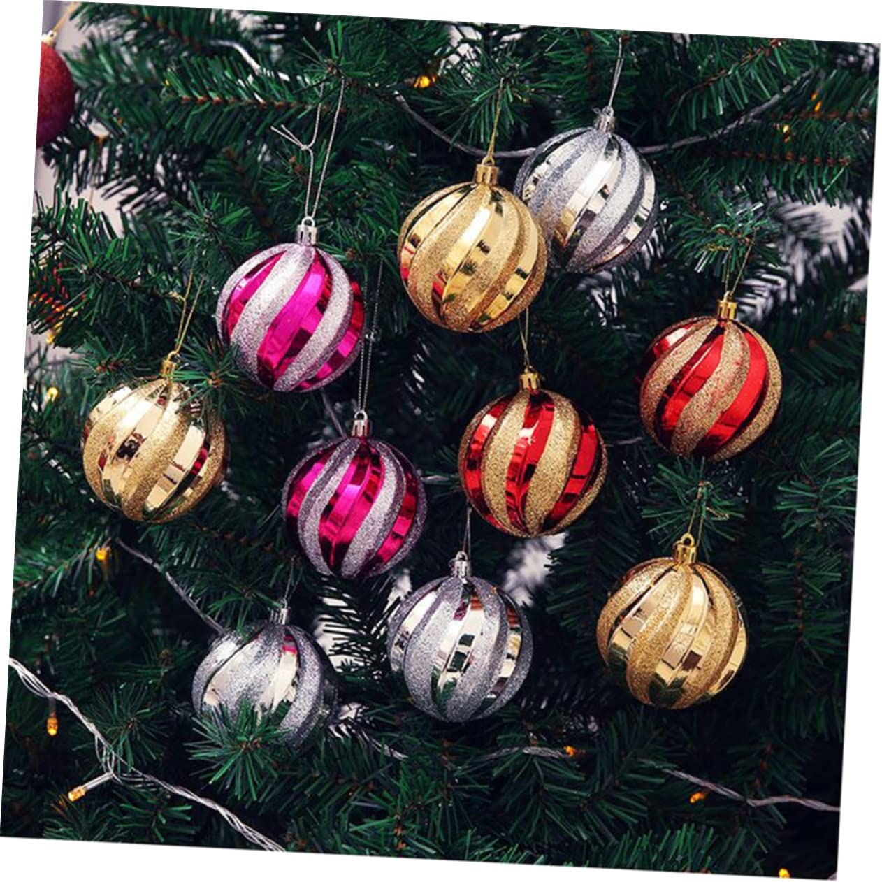 DOITOOL 36 STK Hängende Kugel Glitzernde Weihnachtskugeln Weihnachtsbaumschmuck Weihnachtskugel-anhänger Weihnachtskugeln Dekorationen Weihnachtskugelverzierung Kunsthandwerk Weihnachten