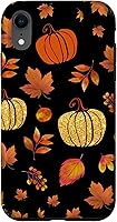 Vista 25 de Fall Leaves and Pumpkins Pattern Halloween Autumn Case for iPhone 17