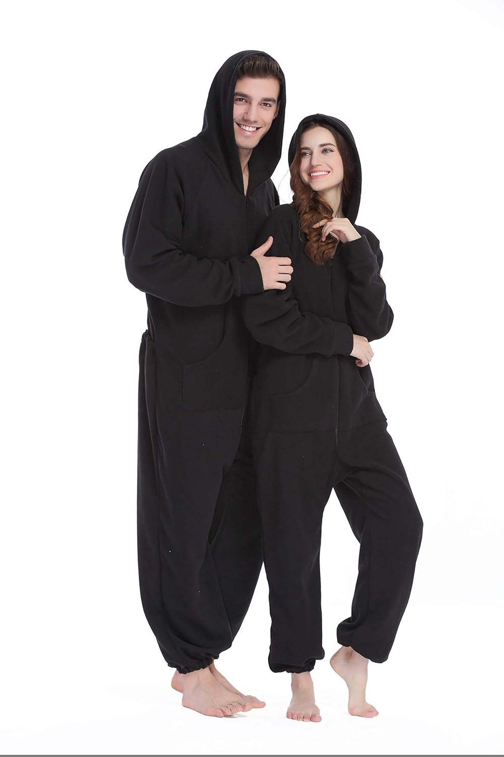 XMASCOMING Women's & Men's Hooded Fleece Onesies One-Piece Pajamas - Image 5