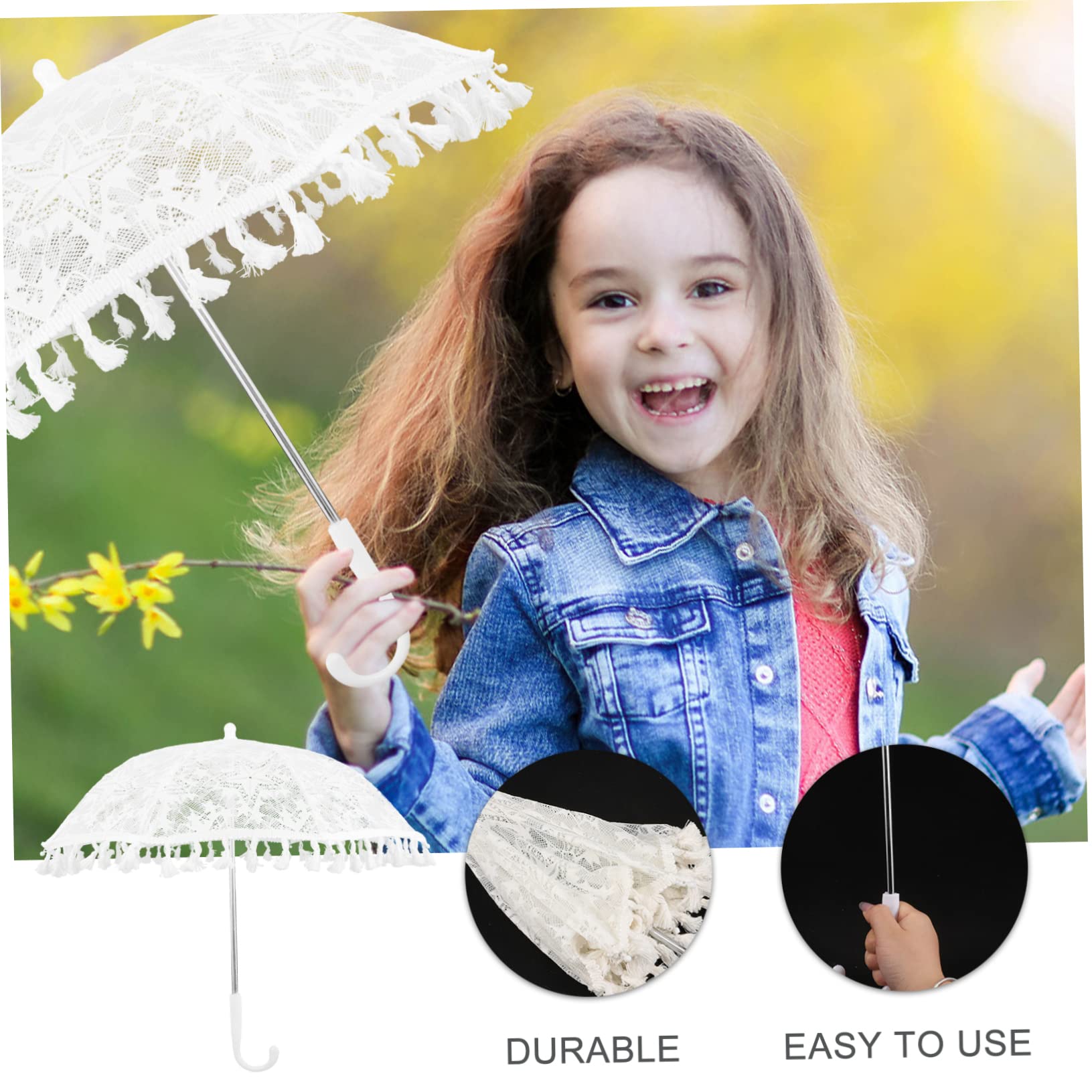 LIFKOME Dentelle Parapluie Parapluies De Mariage Accessoires De Bal Festival Parapluie Fille Parapluies Dentelle Parasol Filles Accessoires Pour Le Mariage Vintage Parapluie Nuptiale