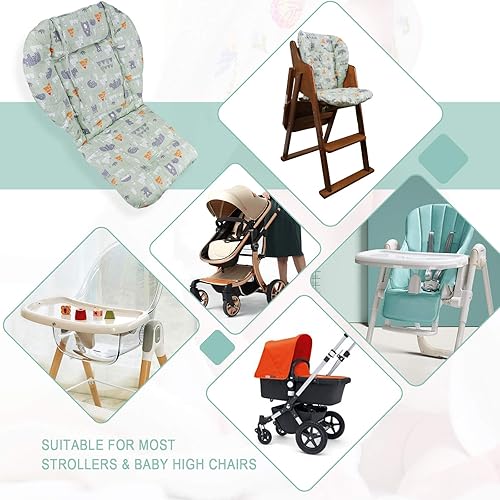 Miniatura 3 de Myusbest Cojín para silla alta de bebé almohadilla gruesa para silla alta de madera alfombrilla para forro de silla de comedor de bebé bosque verde