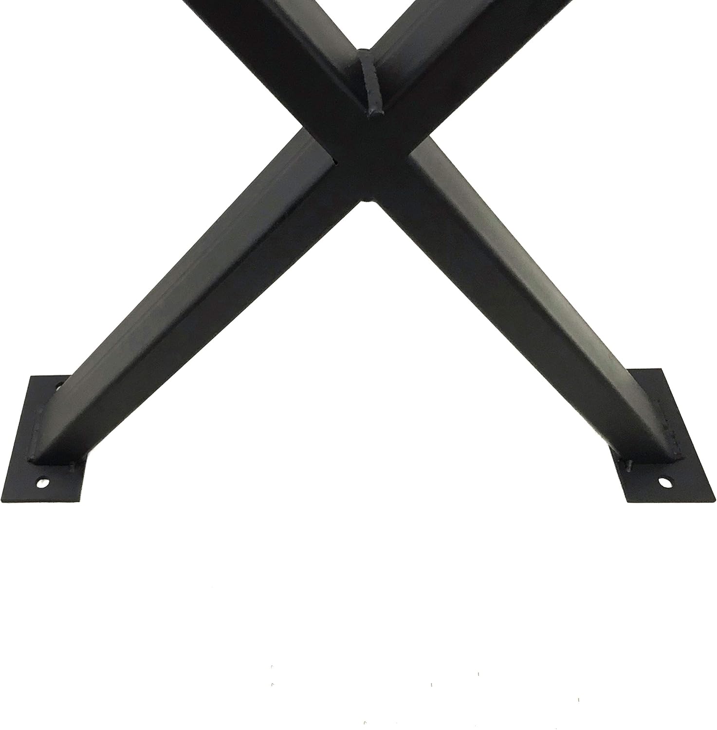 Weekly Top Sale Set of 2 Modern Industrial X Table Legs, Self Leveling, Heavy Duty Kitchen, Dining and Bench Legs, Powder Coated Flat Black (19Hx17W Table Leg Set)