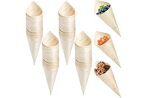 Coloch Disposable Wood Bamboo Cones for Gourmet Appetizers