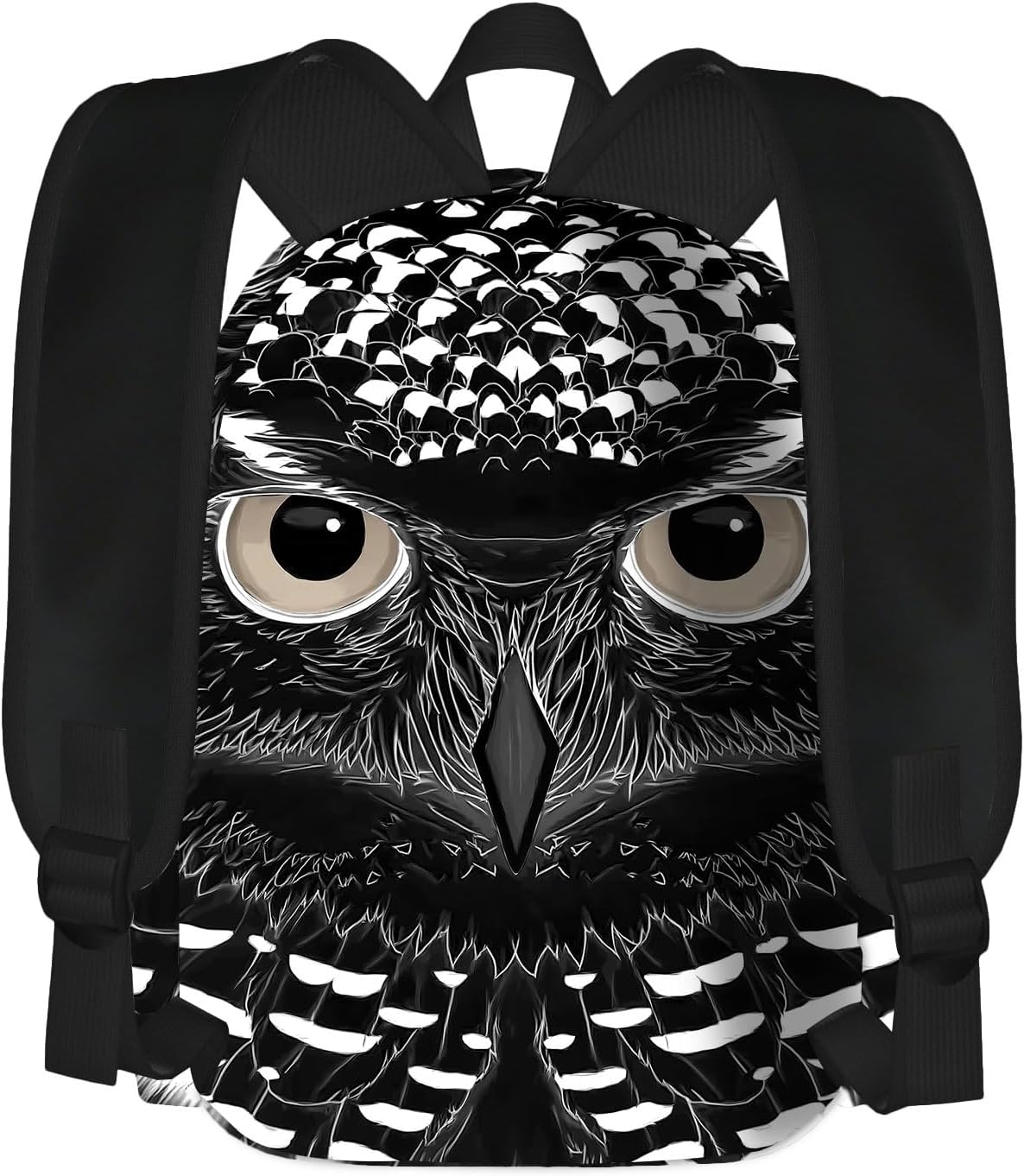 Black Owl School Backpack for Girls Boys Teens Bookbag 17 Inch Laptop Backpack for Sports Travel Camping