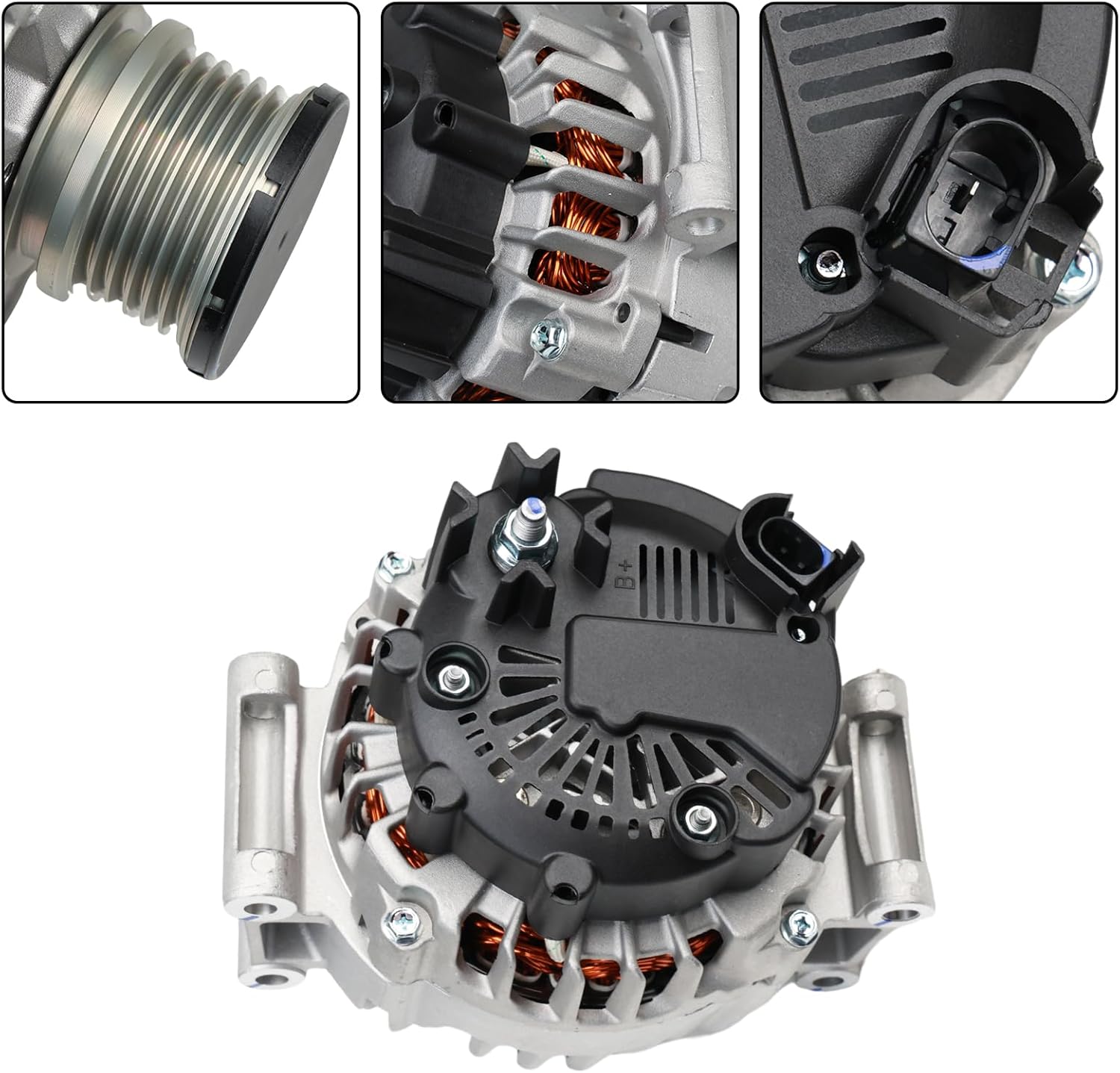 Alternator for 2012-2015 W204 C250,2012-2015 R172 SLK250 L4 1.8L 12V 125Amp 0141541402, A0141541402 11716N