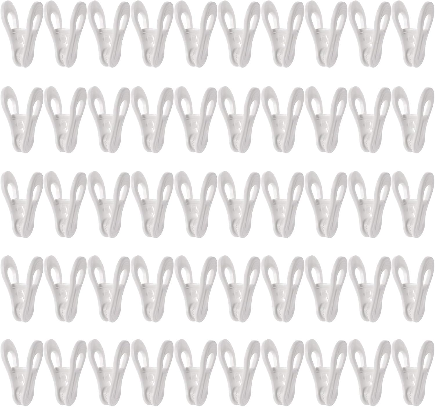 Tech Deals 🔥 Yopay 50 Pack Hanger Clips for Hangers, Multi-Purpose Strong Pinch Easily Clip on Clothing Pants Hangers, Plastic Finger Clips for Home, Office, Travel, White