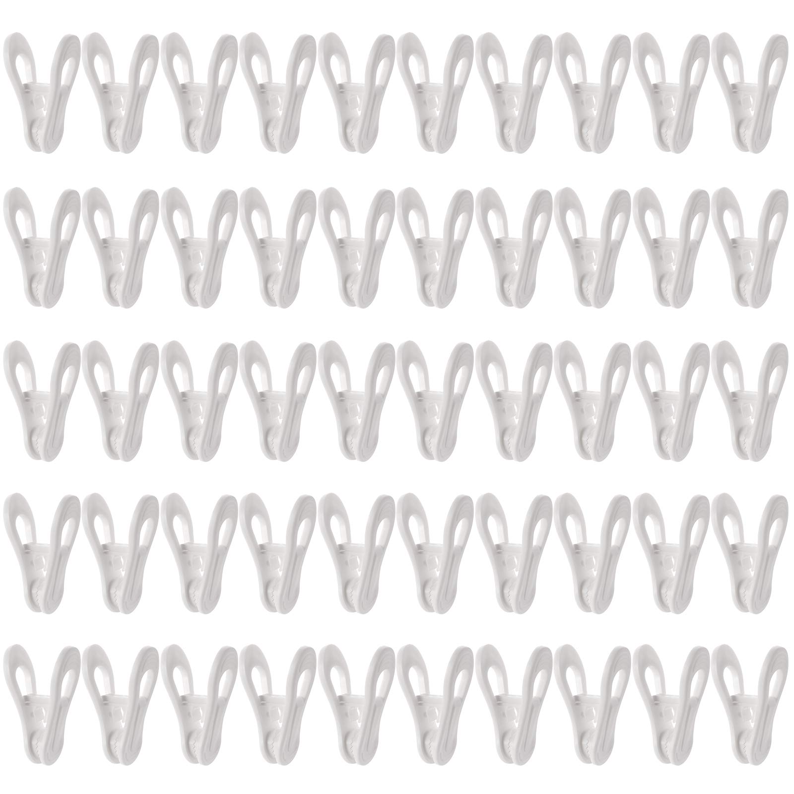 Yopay 50 Stück Kleiderbügel Clips für Kleiderbügel, Mehrzweck Klemmen, einfach auf Kleidung Hosen Kleiderbügel, Kunststoff-Fingerclips für Zuhause, Büro, Reisen, weiß