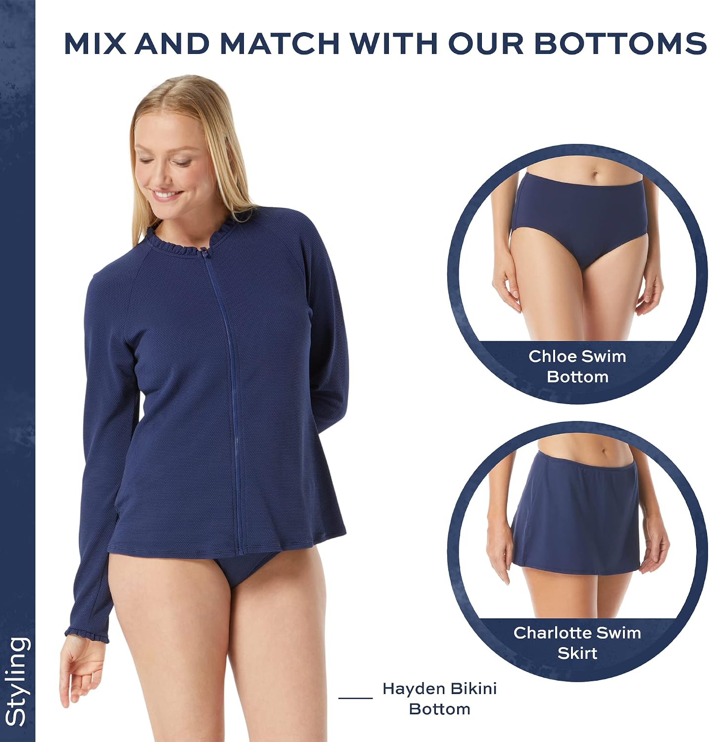 BEACH HOUSE Swim Phoebe Relaxed Fit Ruffled Sun Guard - Long Sleeve UPF 50+ Sun Protection