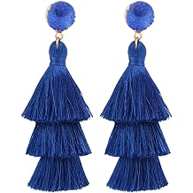 Tassel Earrings Layered Tiered Linear Drop Fashion Trending Earrings