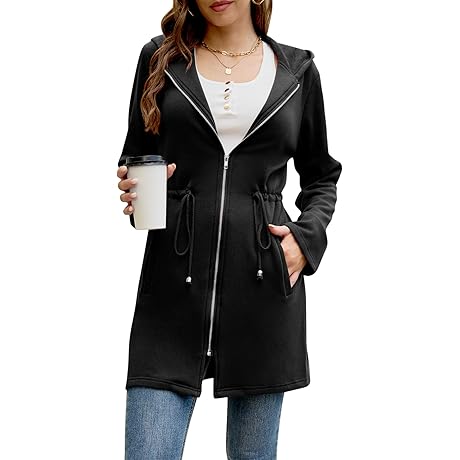 Women's Casual Zip-up Hooded Sweater Coat