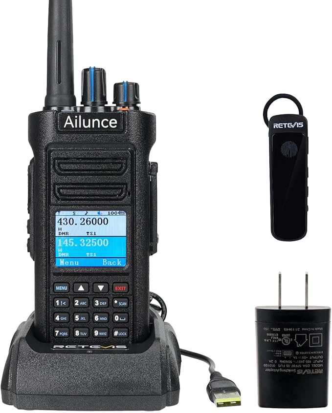 Retevis Ailunce HA1UV Ham Radio met Speaker Mic, Dual Band Amateur Radio, IP67 Waterdicht, 2800mAh Oplaadbaar, Lange Bereik Handheld Transceiver voor Noodredding, Ham Event (1 Stuks