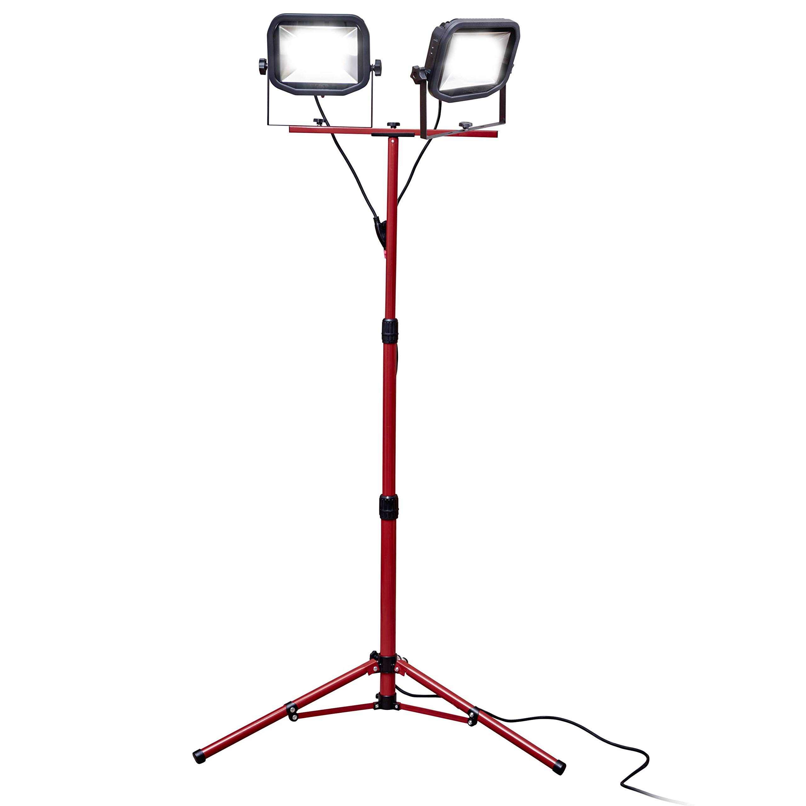Luceco Slim Twin LED-Baustrahler mit Stativ 2 x 38W, 3 Meter Kabel