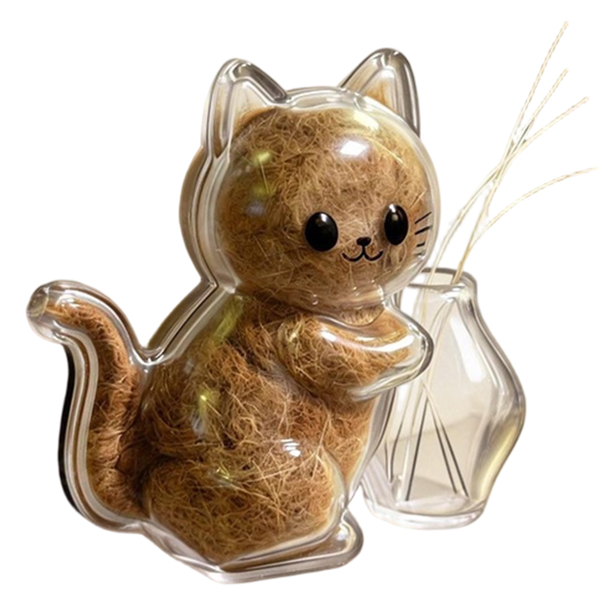 Tsawntd Cat Whisker Holder, Magnetic Whiskers and Cat Hair Collector, Clear Fridge Magnets, Transparent, 4.7×2×5cm Whisker Holder hair collector keepsake Vase