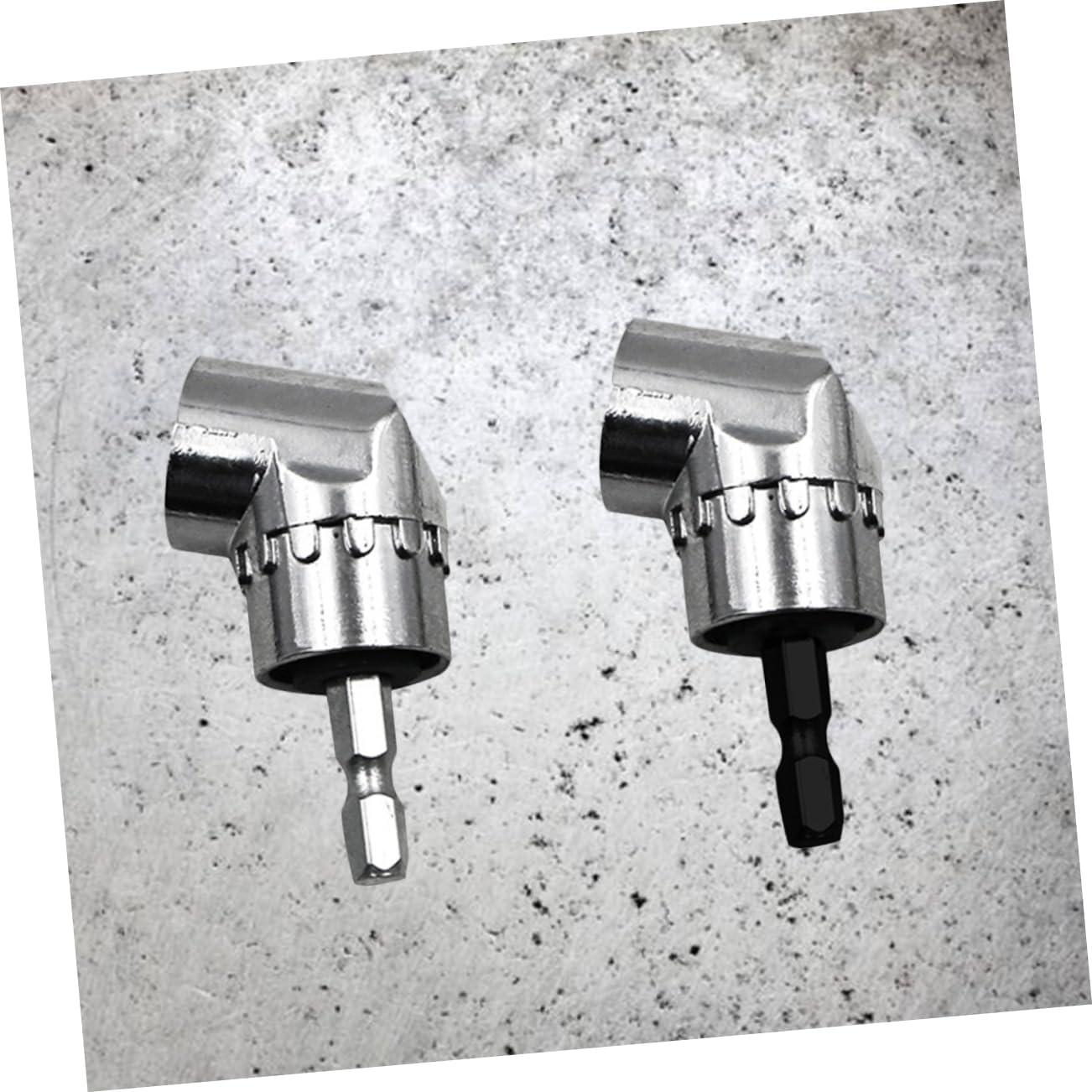 105 Degree Right Angle Drill Adapter for Electric Drill Short Shank | Metal Construction, Magnetic Socket Holds Bits, Reaches Tight Corners, Silver Finish for Drilling Bits