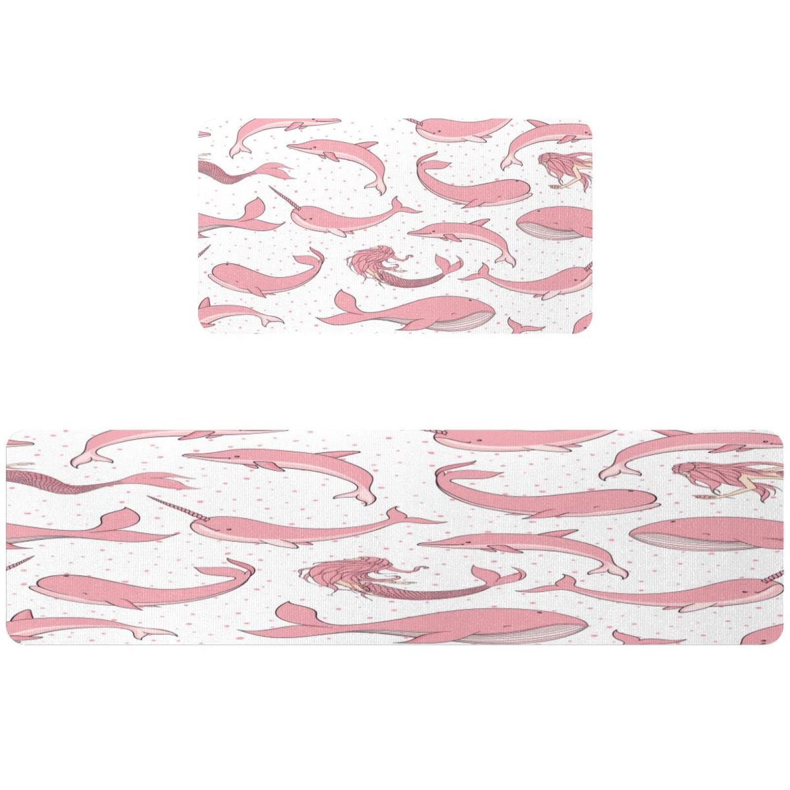 Tapete de cocina absorbente y antideslizante VAPOKF alfombra lavable con sirenas para pasillo