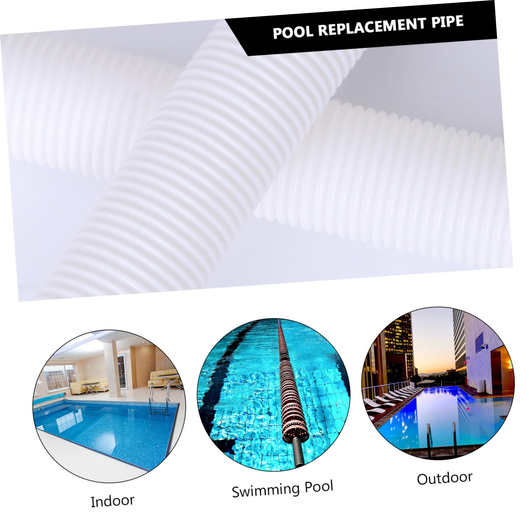 Mikikit Manguera De Piscina y Manguera De Repuesto Para Bomba De Filtro 6 Piezas Tamaño Estándar Resistente Al Desgaste Uso Piscina Diseño Antileak Ambientalmente Amigable