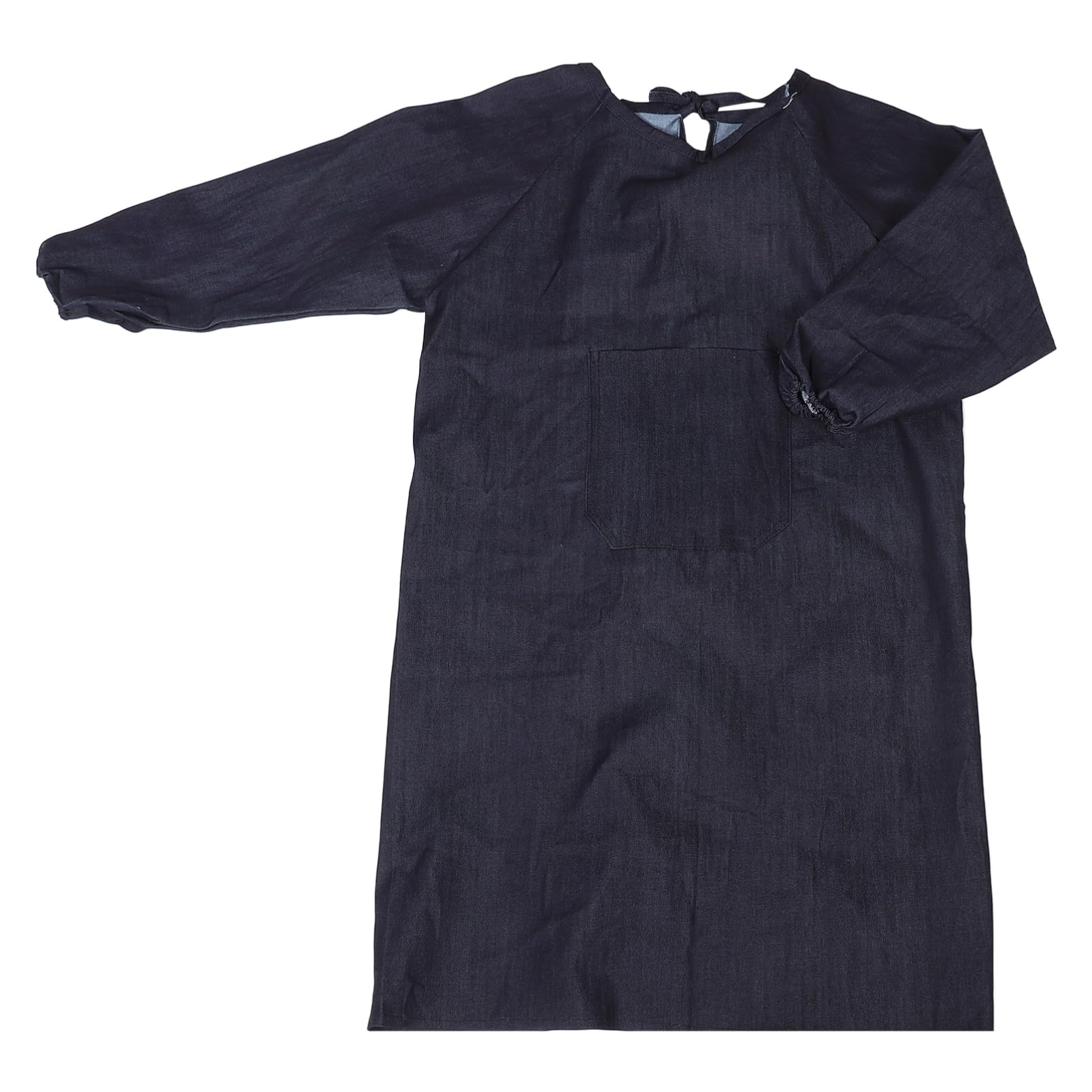 ARTIBETTER Denim Bib, Long Sleeve Apron Cooking Apron Protective Work Apron Black Artist Aprons Adjustable Bib Apron for Gardening Painting Baking Housework