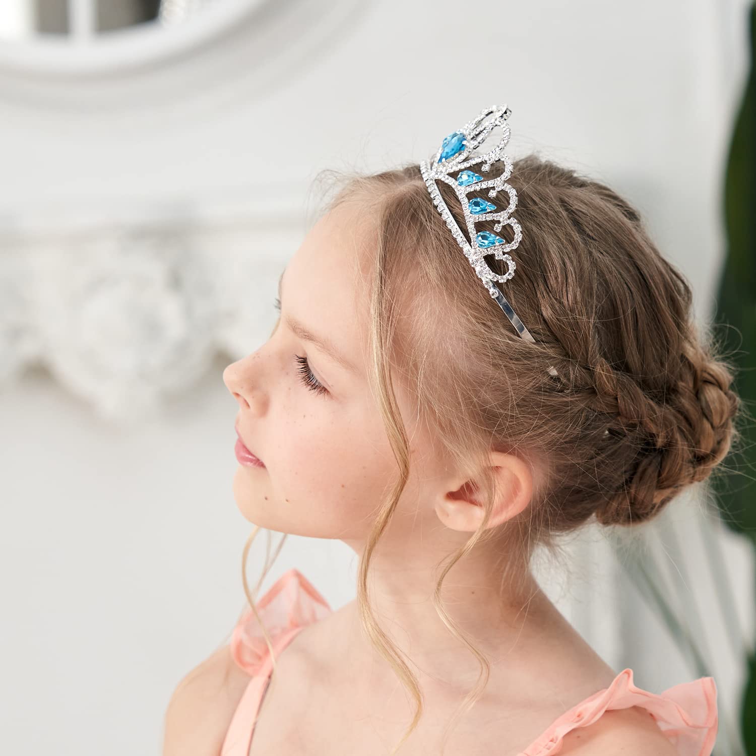 Amazon.com: Lovelyshop Enchanting Blue Heart Tiara for Little