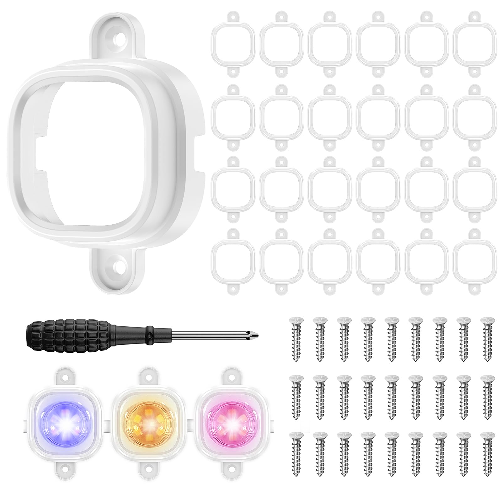 Photo 1 of 120 Set Light Clips for Govee H706 Outdoor Lights, Fixed Mounting Brackets , Light Clips with Screws for Govee Lights, Comes with Screwdriver and 248 Screws (120, White)