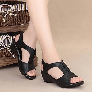 HIAME Sandalias Mujer Verano Cuña，Sandalias Mujer Comodas Verano  2021，Sandalias Mujer Cerradas por Delante， Sandalias Mujer Plataforma  Zapatos de Playa En Verano : Amazon.es: Zapatos y complementos