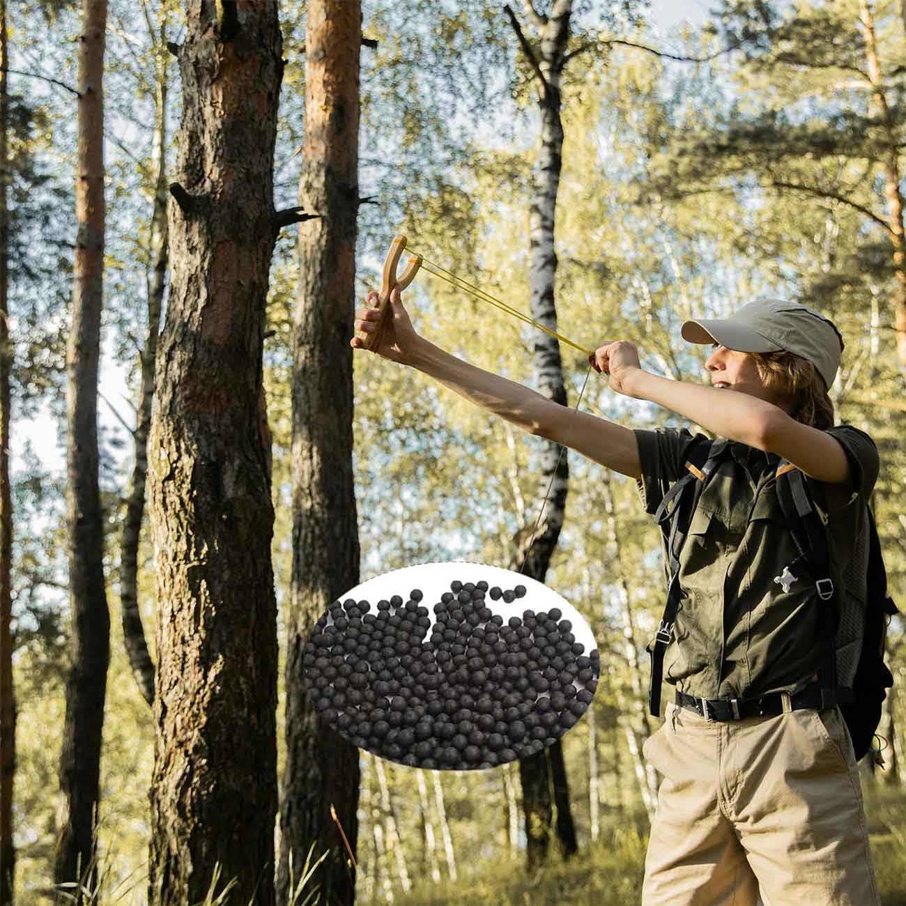 Hard Clay Ball, Balle d'argile pour l'entraînement, Balle d'argile noire, 9 mm (500 g)