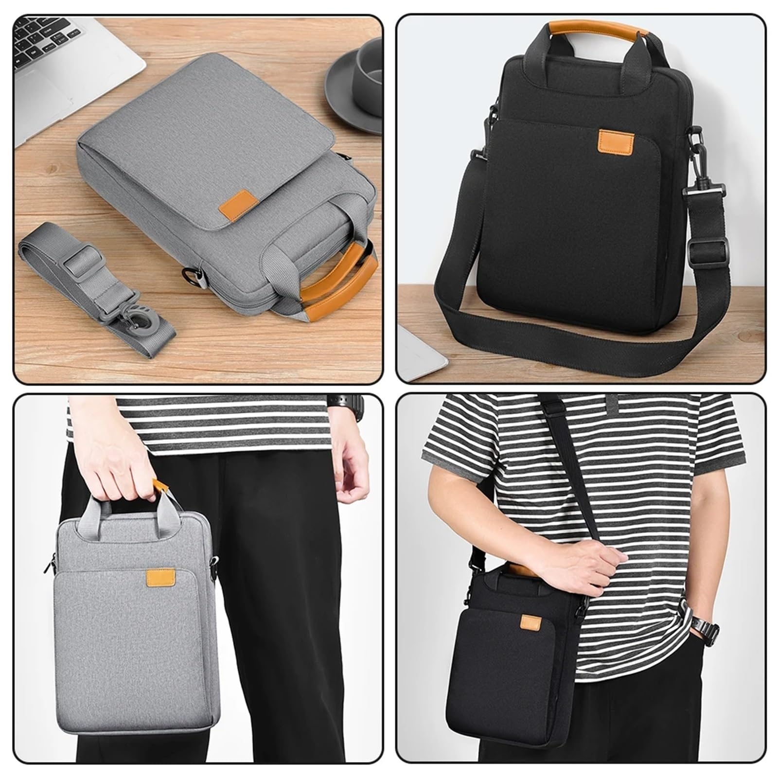 Manicotto per Tablet Borsa a Tracolla for Tablet Borsa a Tracolla Custodia for Tablet Custodia for Tablet Portatile Custodia con Cerniera for Tablet per Tablet(Gray,13.3 inch)