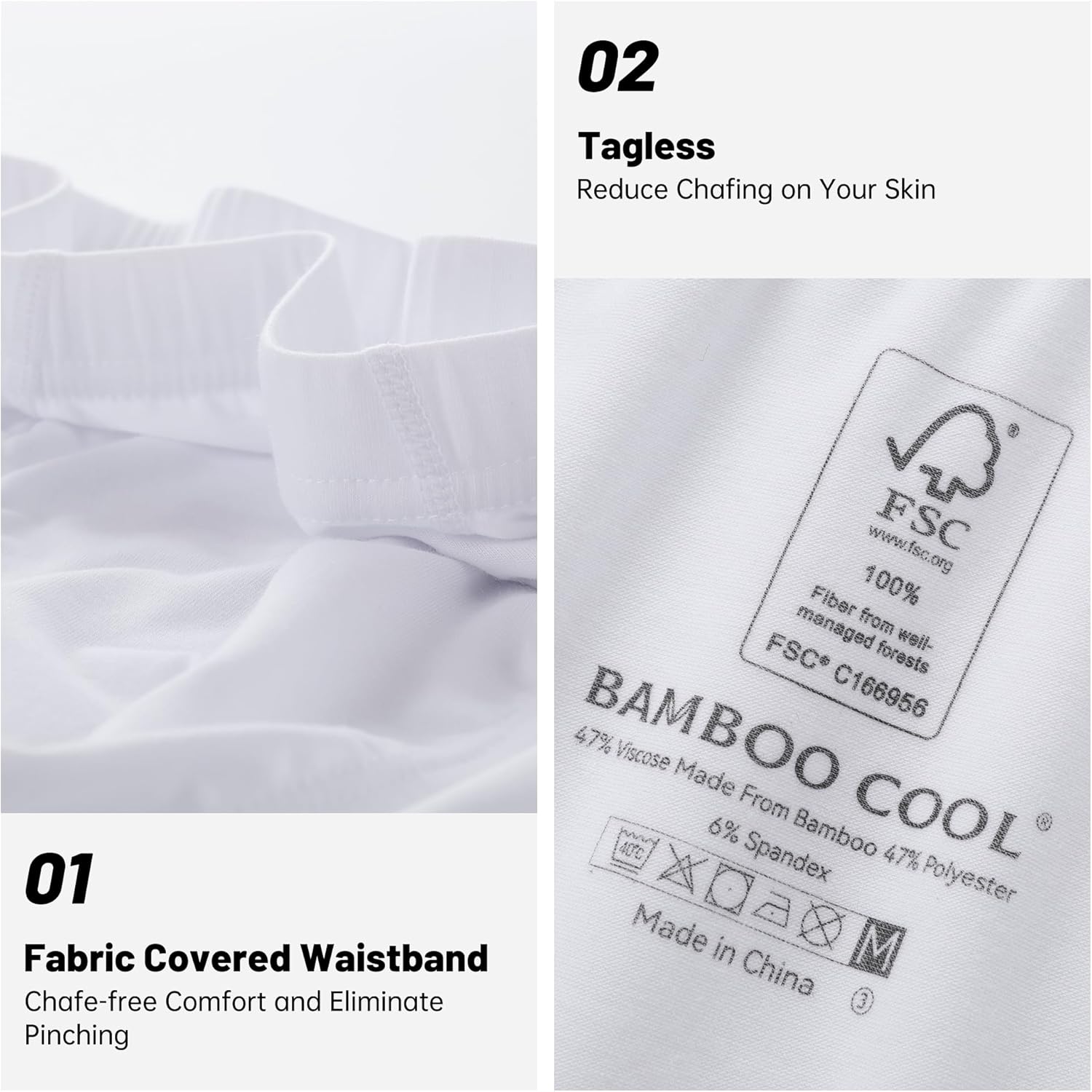 BAMBOO COOL Men's Underwear Briefs No-Roll Waistband Underwear Breathable Briefs with 3D Pouch Tagless Panties for Men - Image 2