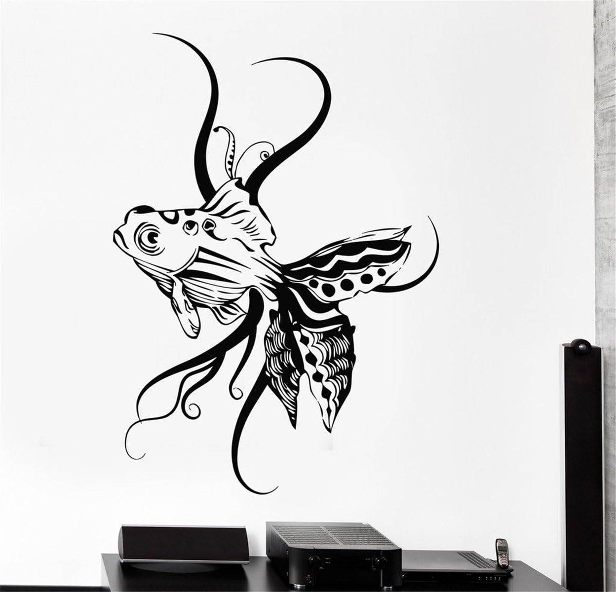 Negativ Wall Decal Fish Undersea Underwater Seagrass Vinyl Removable Mural Art Decoration Stickers for Home Bedroom Nursery Living Room Kitchen