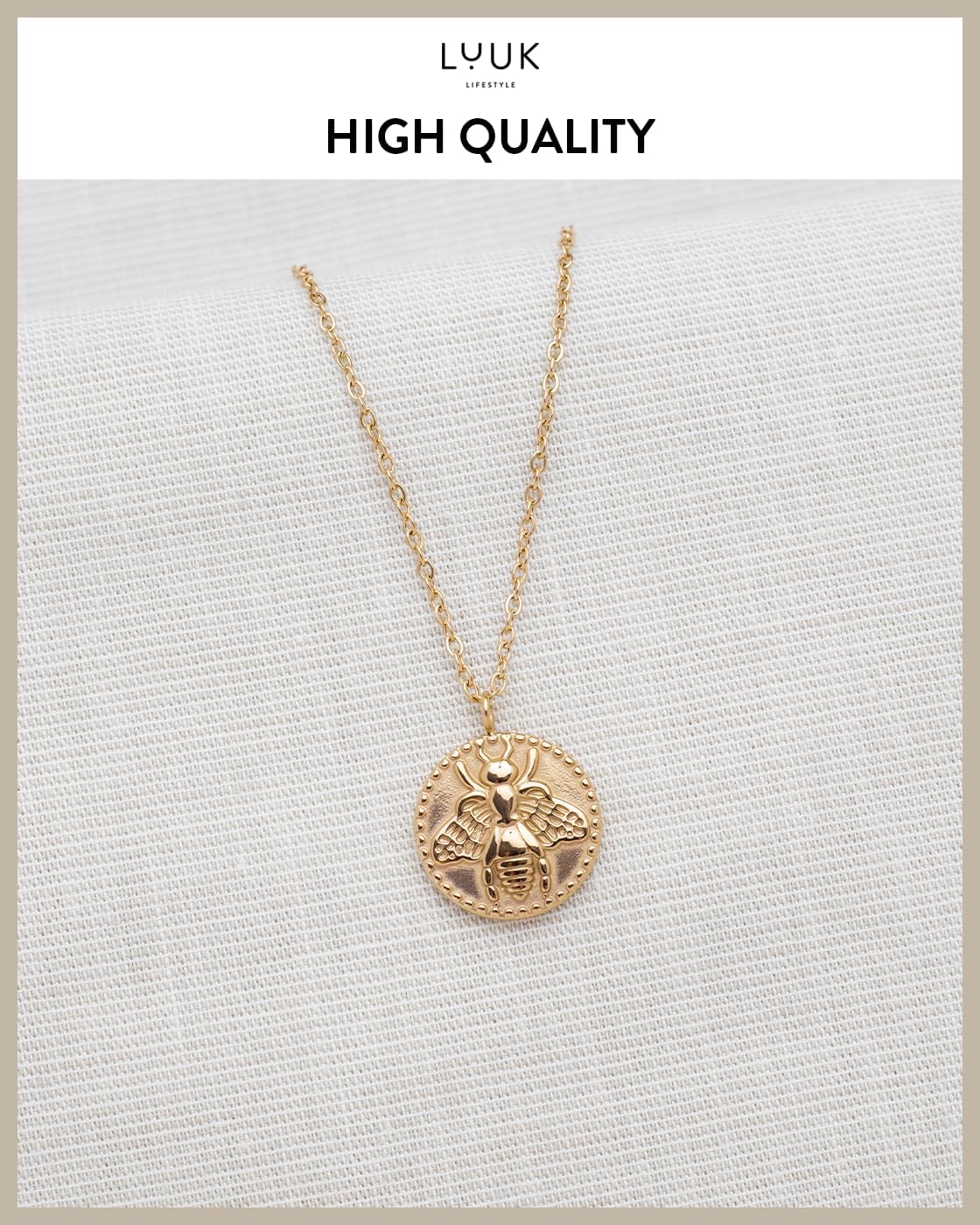 LUUK LIFESTYLE Stainless steel necklace with cute pendants, Angel Wings|Whale|Baguette|Pinecone|Bunny|Honeybee|Duck|Flower, Gifts for women, 19in adjustable, minimalist design, Silver|Gold|Rose gold