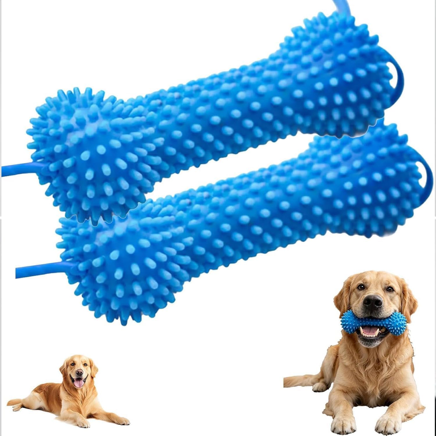 TASBER Dual-Action Canine Dental Prop, Dog Dental Chew Toy, Puppy Teething Toy for Teeth Cleaning, Dog Toothbrush Toy for Small, Medium and Large Dogs, Durable Dental Chew for Daily Oral Care (2pcs)