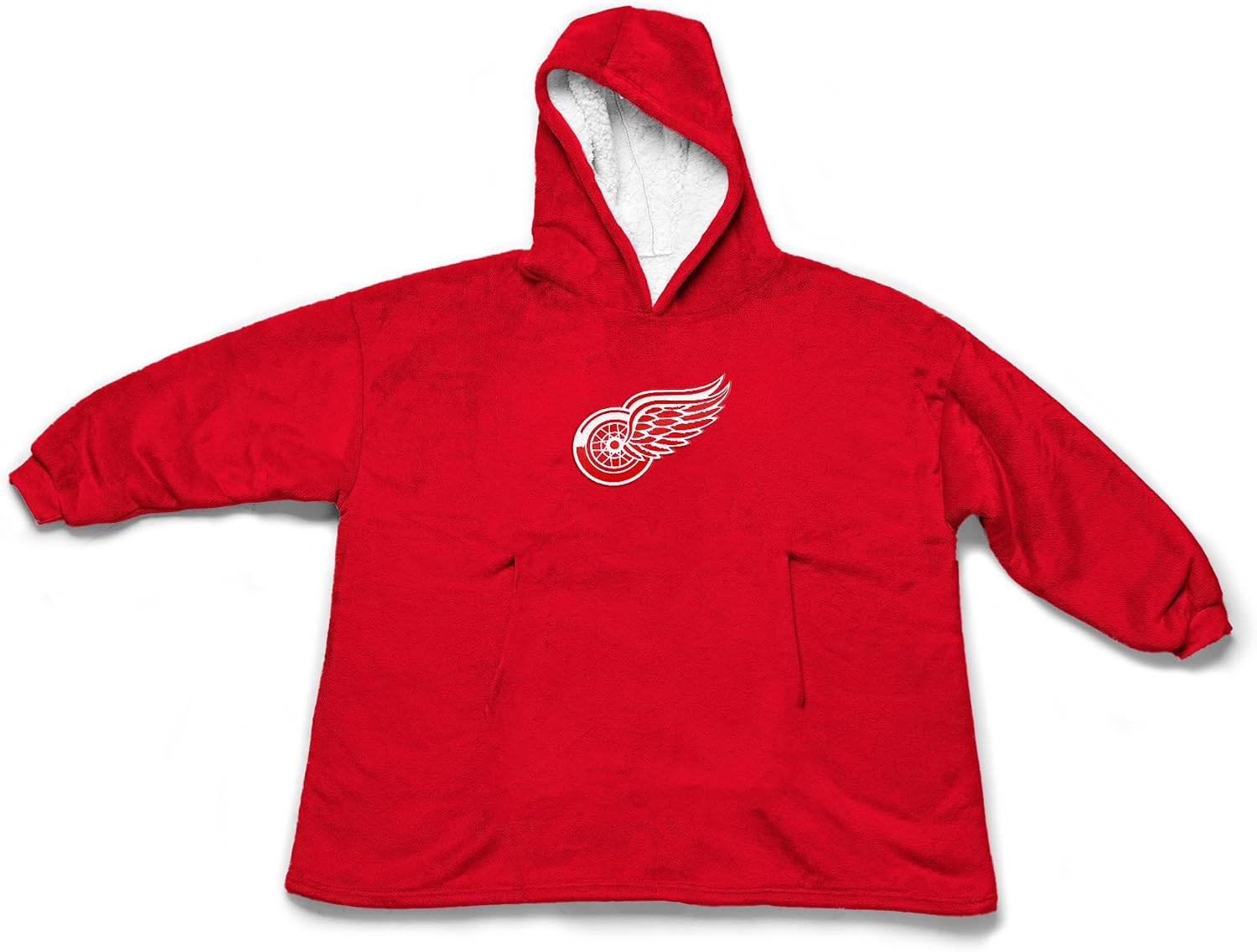 Northwest NHL Hoodler Oversized Sherpa Pullover, Embroidered Logo,Plush Wearable Blanket Sweatshirt, Soft Fleece