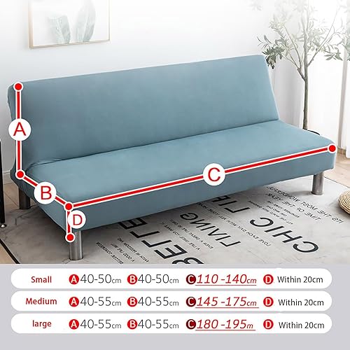 Miniatura 5 de Funda de sofá sin brazos, protector de muebles, funda elástica para sofá sin apoyabrazos, funda de futón de elastano, fundas de sofá elásticas para