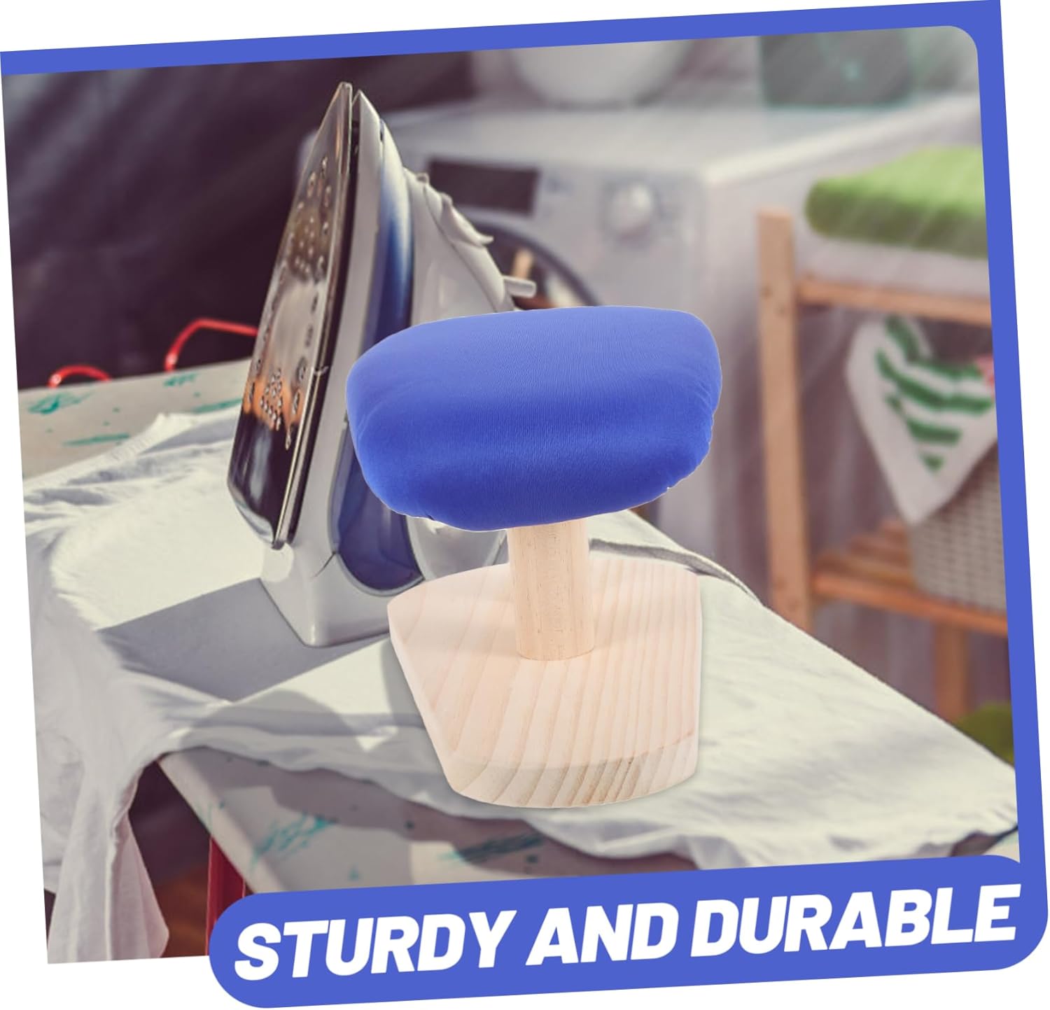 Compact Curved Wooden Tabletop Ironing Board with Premium Elastic Cover Stable Cloth Surface for Household Use for Garment Steaming and Tailoring Space Saving Design