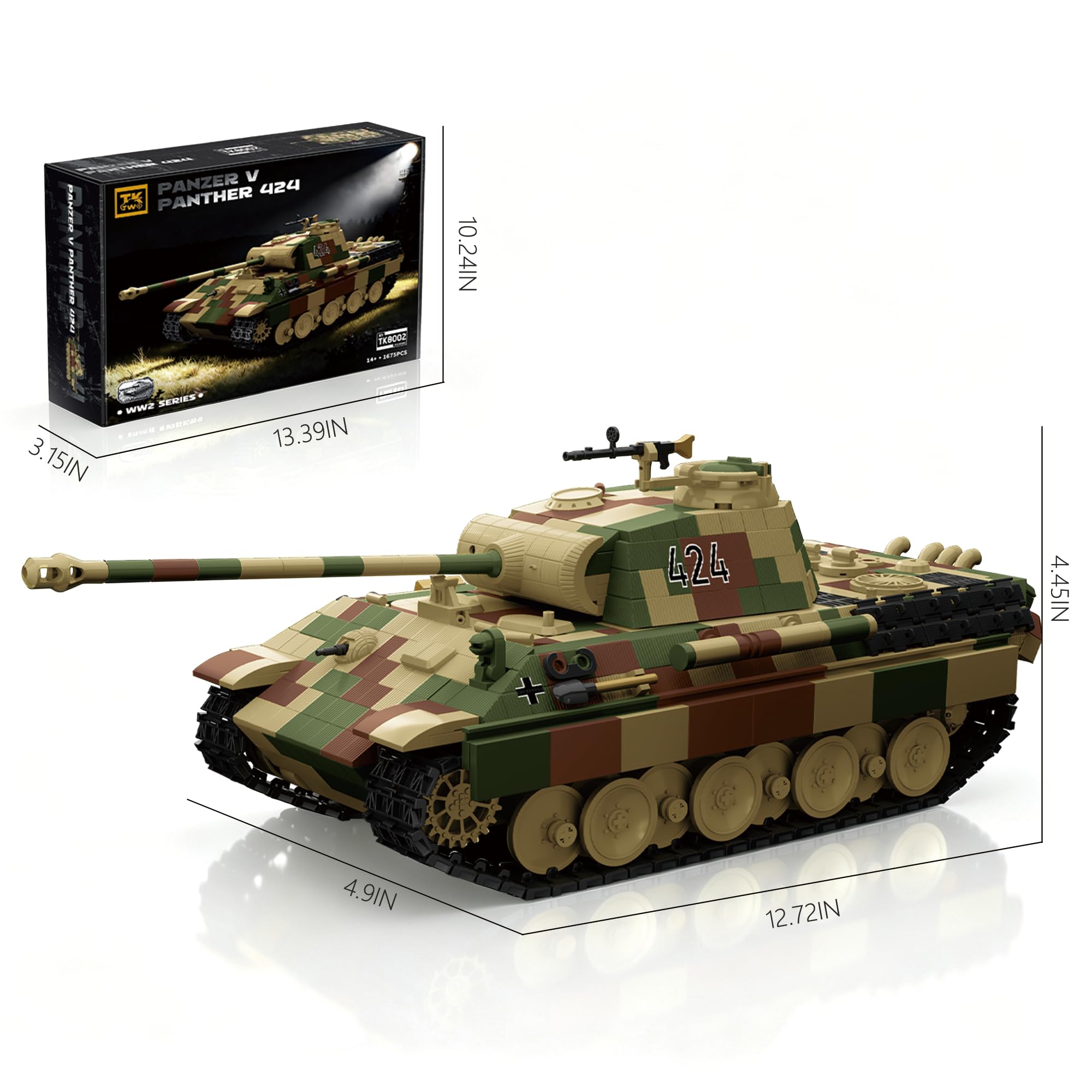 Panzer V Panther 424 Ensemble de construction camouflage pour enfants de 14