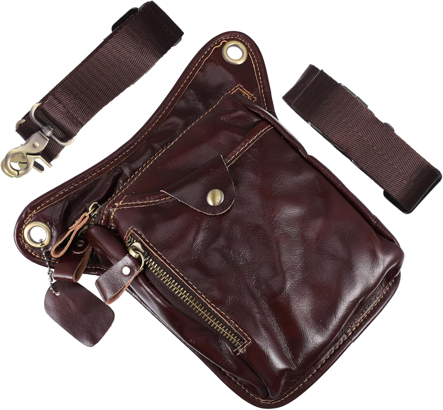 HANABASS 1pc Vintage Style Pu Sports Phone Pouch for Men Multi-purpose Outdoor Waist Bag for Cycling Hiking and Travel Retro Design Material for Daily Use