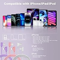 Vista 6 de iPhone Charger 3Pack 6FT Lightning Cable 90 Degree iPhone Charger Cord [Apple MFi Certified] iPhone Charger Fast Charging for iPhone 14/13/12/11 Pro