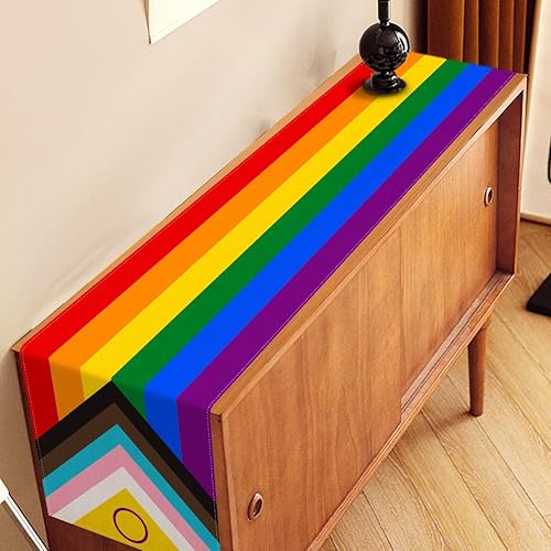 Miniatura 5 de Nepnuser Camino de mesa de orgullo de progreso inclusivo intersexual, junio, LGBT, arco iris, decoración de fiesta, hogar, cocina, comedor, 72
