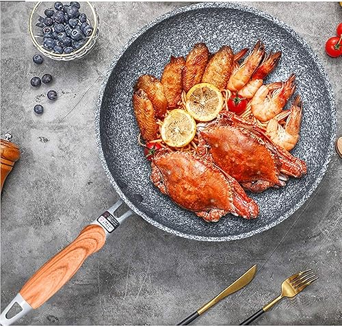 Miniatura 4 de Sartén antiadherente de piedra de mármol con mango de baquelita resistente al calor, sartén de huevo de inducción de granito, apto para lavavajillas