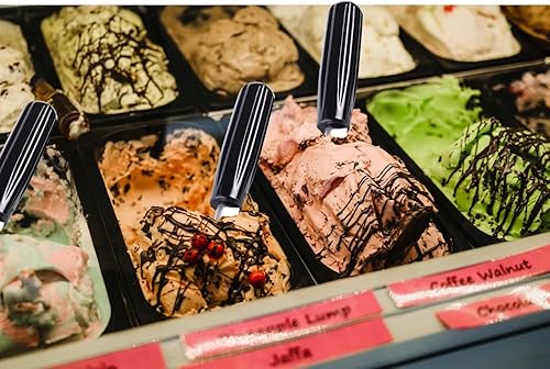 Miniatura 7 de Pala de helado – Paleta de helado de acero inoxidable para helado duro o cremoso – Cuchara de helado con mango de plástico cómodo – Pala de helado