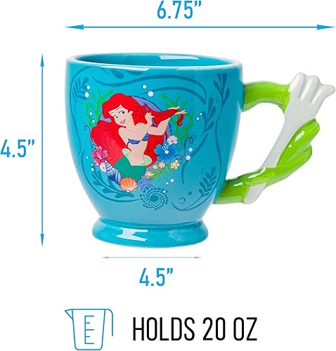 Miniatura 9 de Silver Buffalo Disney Belle Dreams in Bloom - Taza de cerámica con mango en forma de rosas, 20 onzas