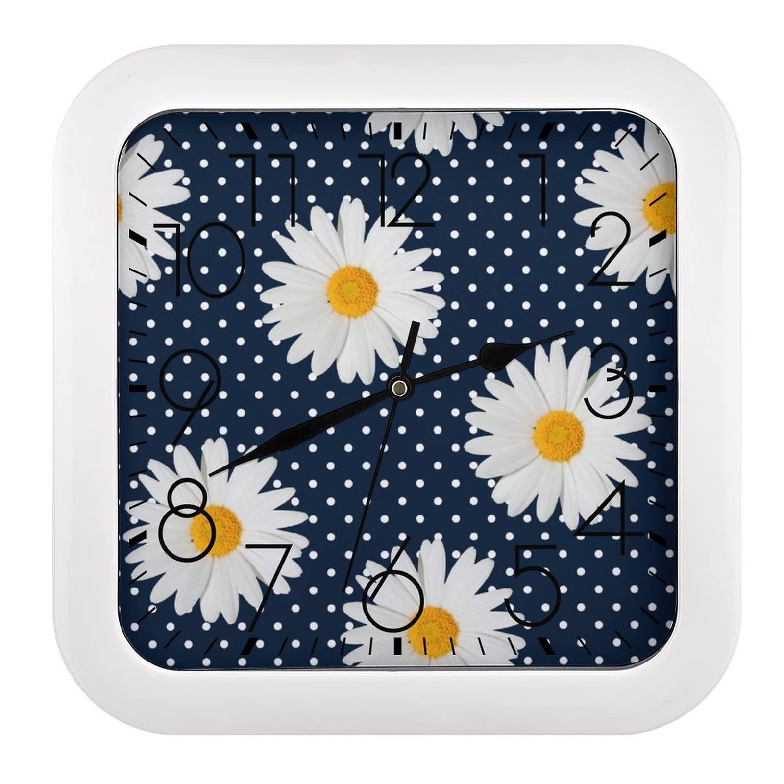 Horloge murale Daisy lisible avec ses grands chiffres arabes 26x26 cm
