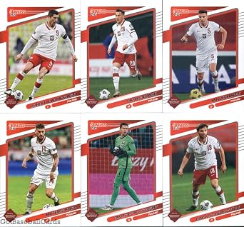 2021-22 Donruss Road to Qatar Poland Team Set of 11 Cards Robert Lewandowski#108, Piotr Zielinski#109, Jan Bednarek#110, Mateusz Klich#111, Wojciech Szczesny#112, Bartosz Bereszynski#113, Arkadiusz Milik#114, Kamil Jozwiak#115, Karol Linetty#127, Jakub Moder#179, Karol Swiderski#188
