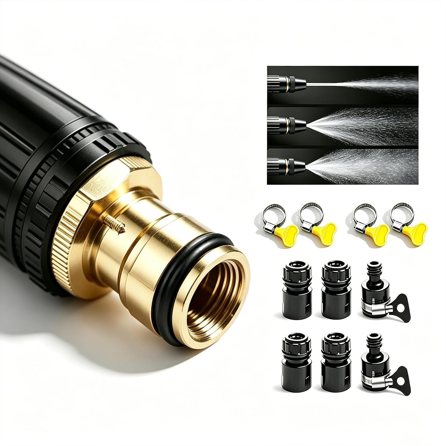 Heavy Duty Metal Hose Nozzle, High Pressure Water Nozzle,Adapter