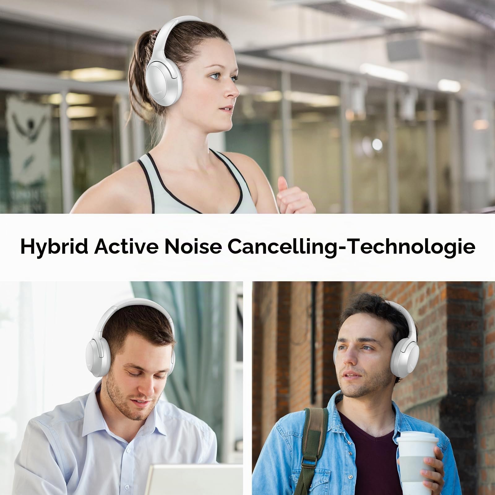 Srhythm NiceComfort 45 Active Noise Cancelling Headphone, drahtlose Bluetooth-Kopfhörer mit Transparenzmodus, 33 Stunden Akkulaufzeit