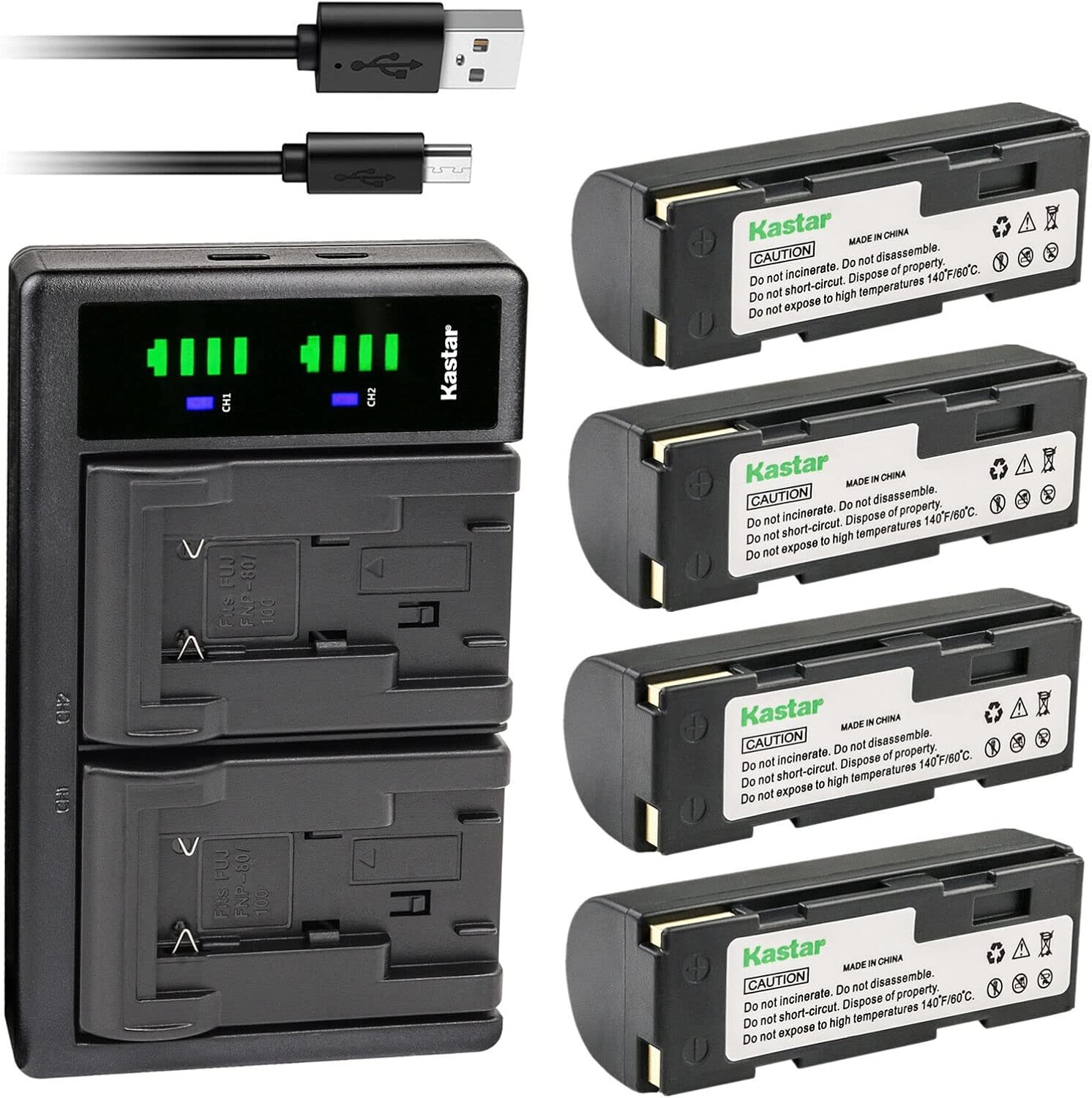 Kastar 4-Pack Battery and LTD2 USB Charger Replacement for Kodak KLIC-3000, Kodak DC4800 DC4800 Zoom, Leica Digilux Zoom, EPSO R-D1, R-D1s, R-D1xG Camera