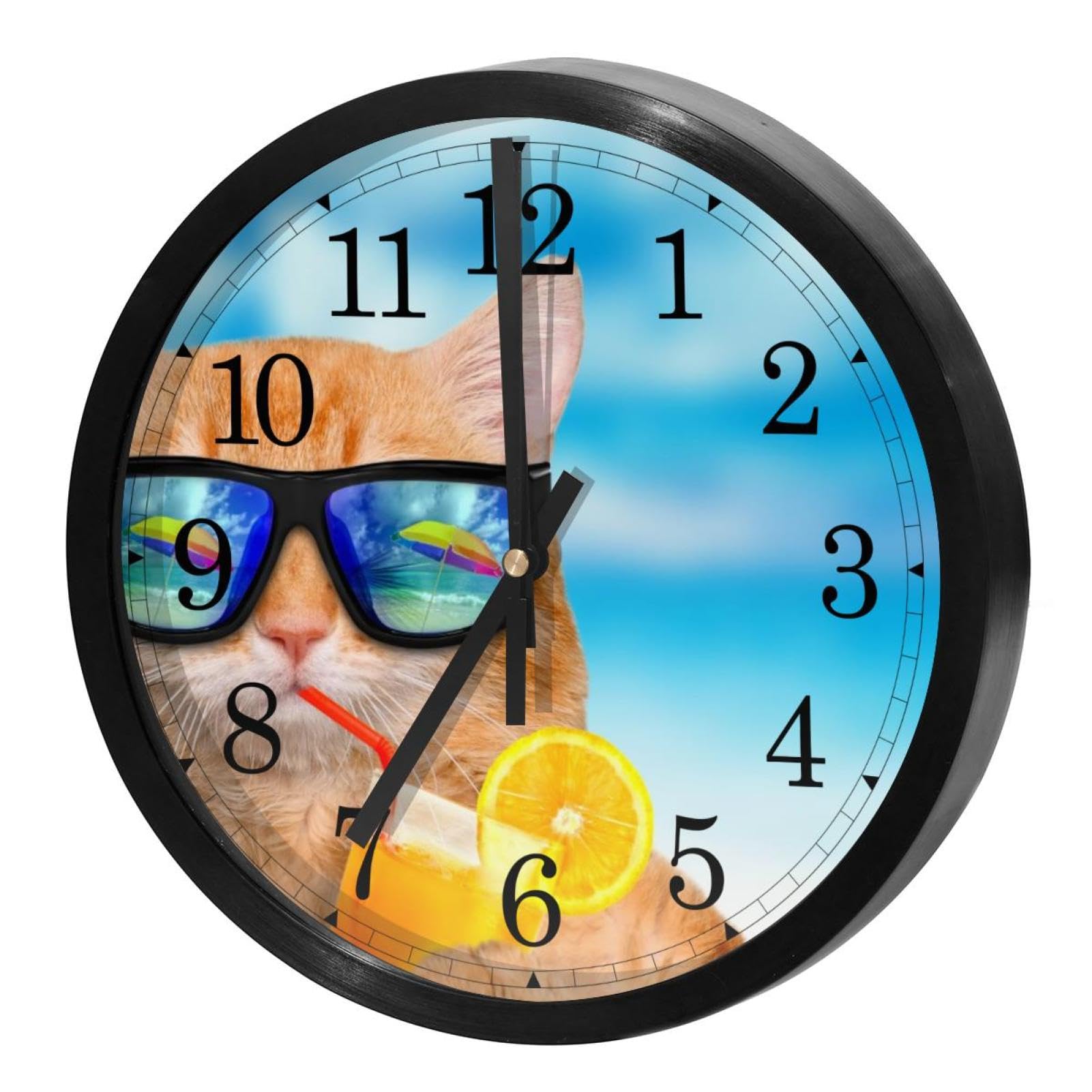 Horloge murale silencieuse Cooper Girl chat pour decorer une cuisine familiale