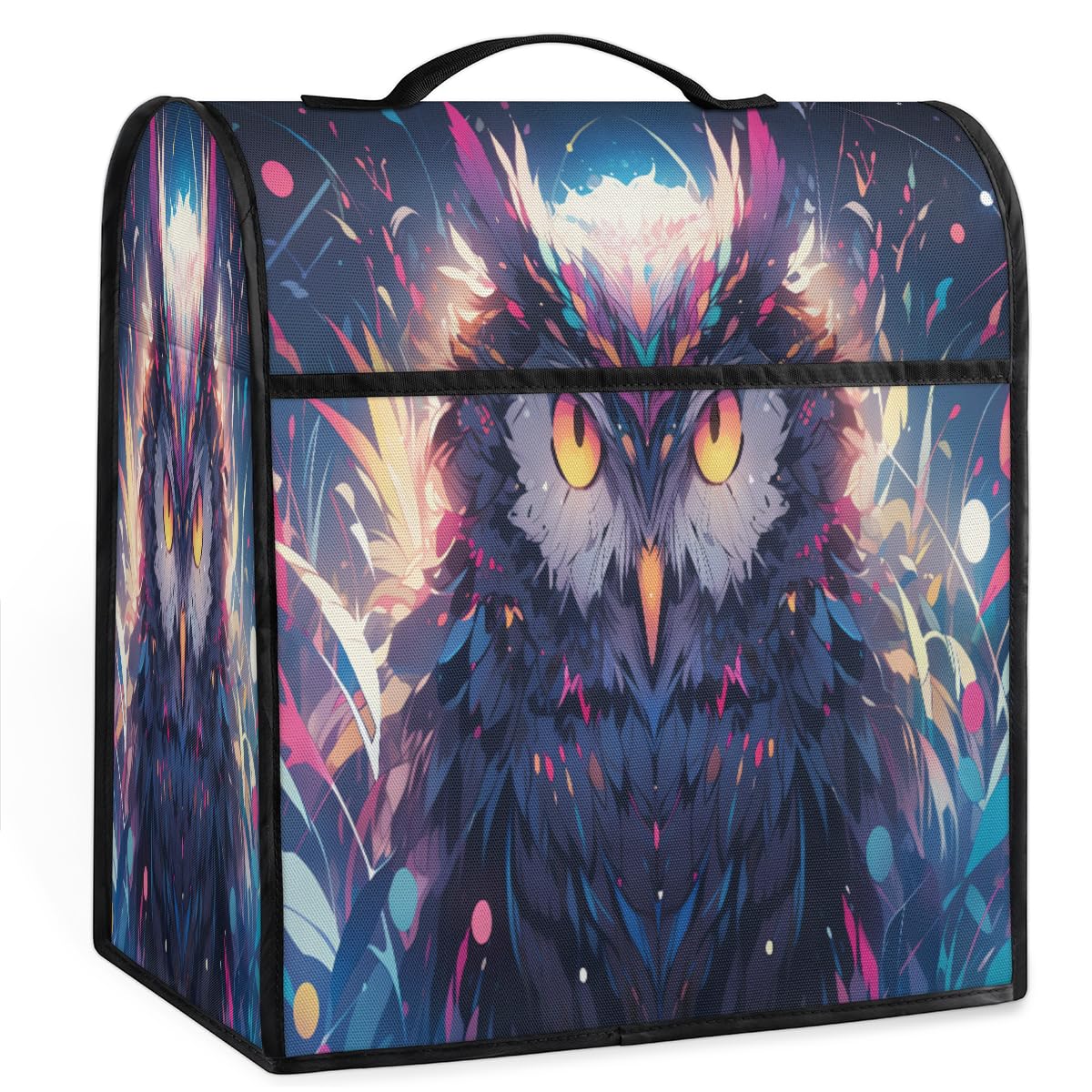 Coffee Maker Cover Owl Printing Kitchen Appliance Covers Small Appliance Covers Blender Cover Juicer Cover Dust Covers for Kitchen Appliances with Top Handle and Pockets,Washable,C694