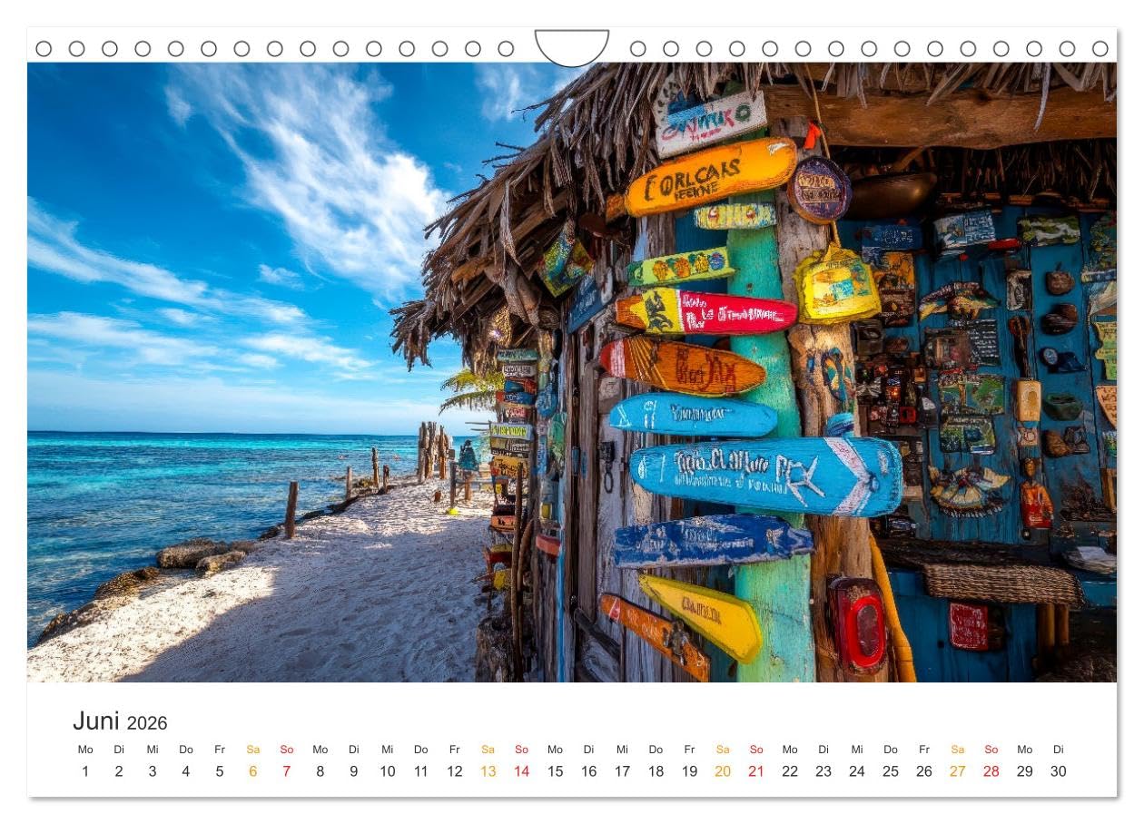 Curaçao - paradiesische Insel in der Karibik (Wandkalender 2026 DIN A4 quer), CALVENDO Monatskalender: Balsam für die Seele - Sonne, Strand, Meer, Willemstad.