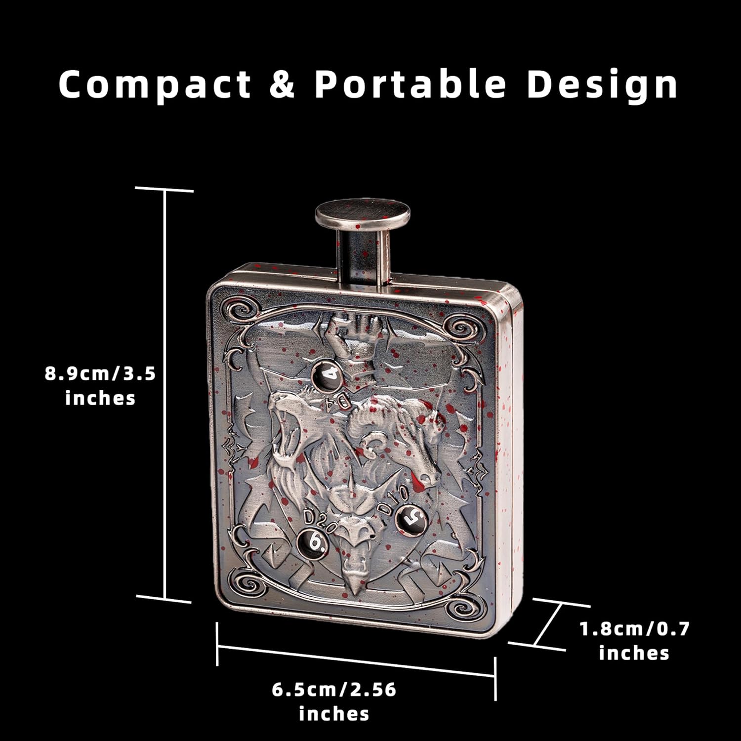 All-in-1 Spinner DND Dice, Press-to-Roll Metal Dice Spinner, Mechanical Design Perfect for Dungeons and Dragons Board Games TRPG